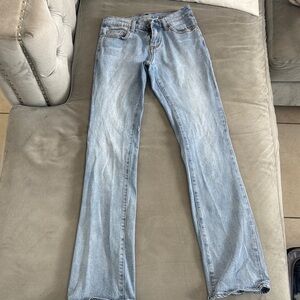 Blue Straight Leg Jeans with Classic Fit